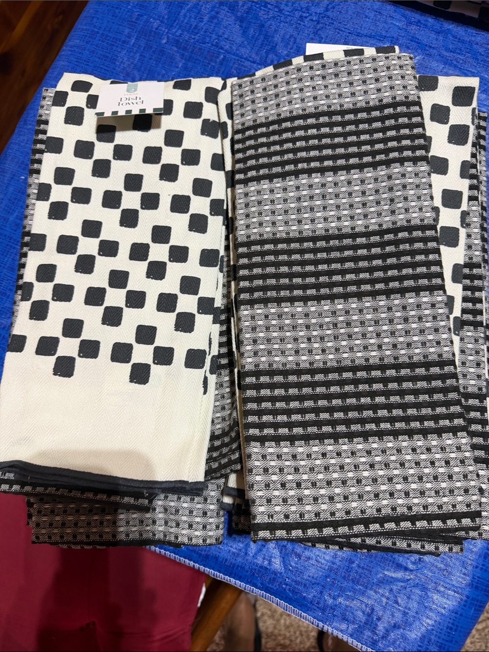 Home Accents Black and White Check Dish Towel - Unbranded